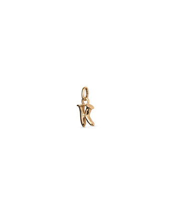 18K gold-plated charm with small letter K